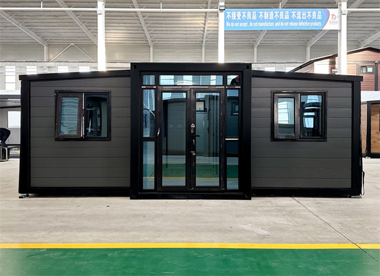 20 feet màu xám gỗ chạm khắc nhà container mở rộng