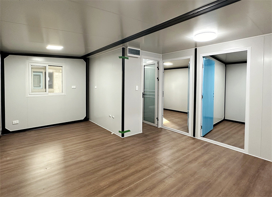 20 feet màu xám mở rộng nhà container với cửa thép cho khách sạn