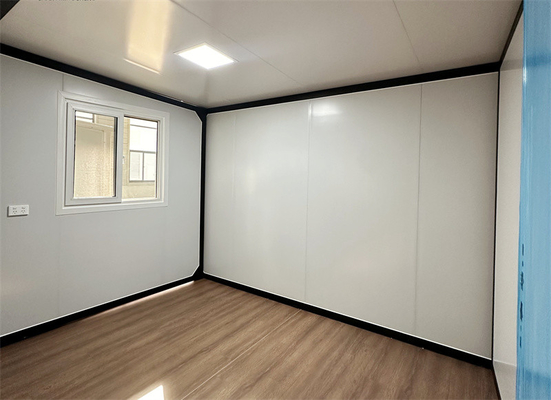 20ft màu nâu mở rộng nhà container với tường rèm kính