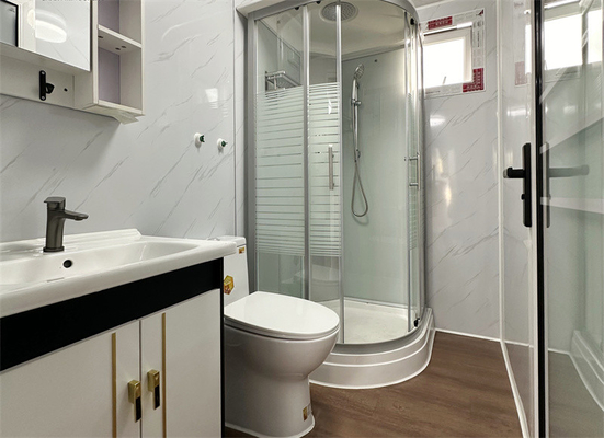 20ft màu nâu mở rộng nhà container với tường rèm kính
