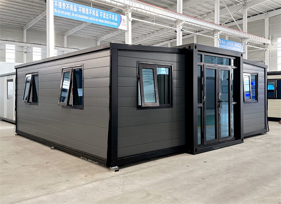 20 feet màu xám gỗ chạm khắc nhà container mở rộng
