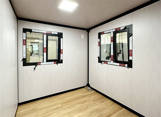 20 feet màu xám gỗ chạm khắc nhà container mở rộng